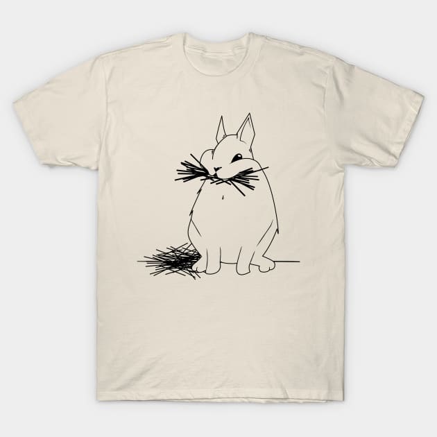 Chonky bunny eating hay T-Shirt by etherElric